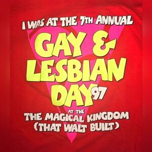 Red Graphic T-Shirt For The Official Gay Days Disney 1997